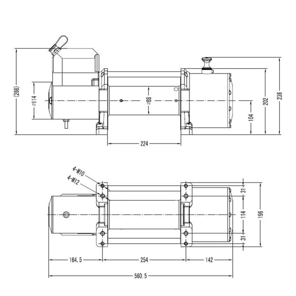 Winchmax 17,000lb (7,711kg) 24V Winch 25m x 13mm Dyneema Rope, Wireless Remote Controls