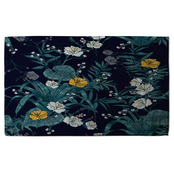 Benjamin Tate Design Blue & Yellow Flowers (Bath Towel)