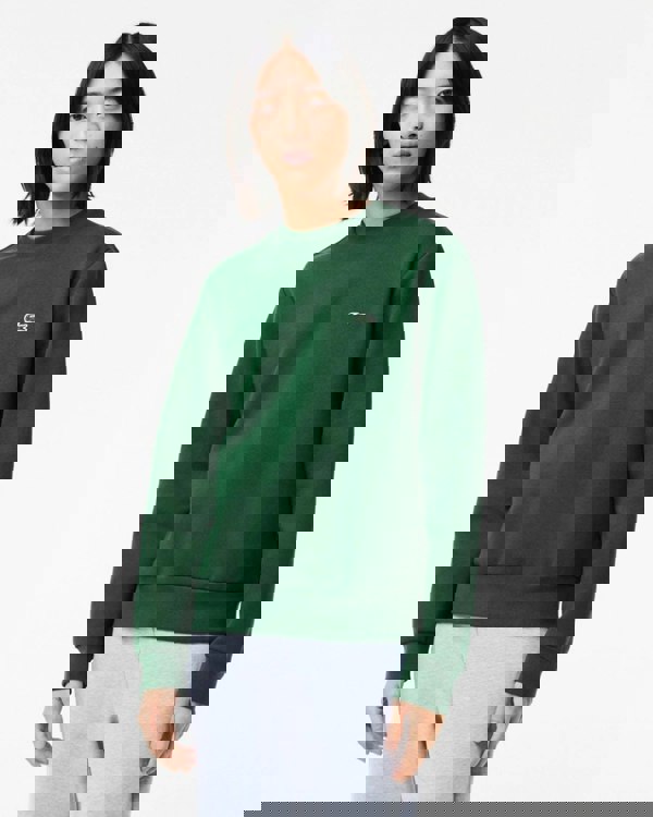 Lacoste Mens Crew Neck Fleece Sweatshirt - Green 132 - CHO - Designer Mens Sweatshirts