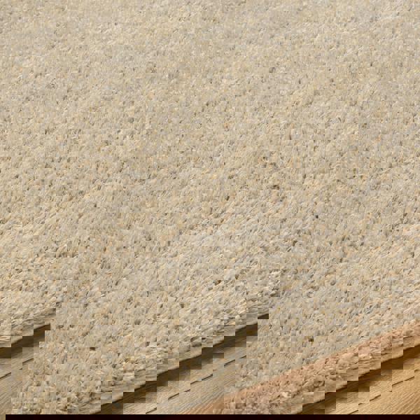 Livabliss Moda Shag-Solid Color Beige Plush Soft Pile Rug
