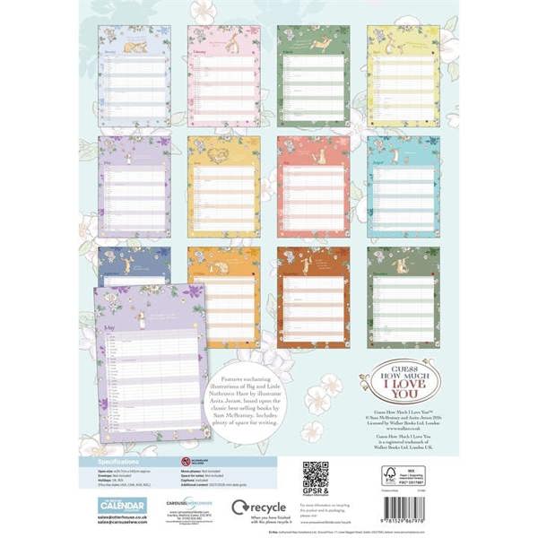 Guess How Much I Love You A3 Family Planner 2027, Family Planners, Month To View, History & Literature, Gift