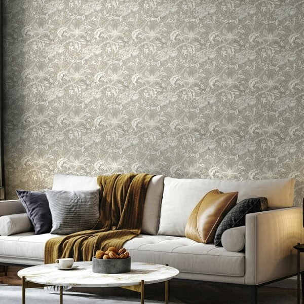 Hoopla Walls Cotswold Trail - Dove Grey 10m Wallpaper