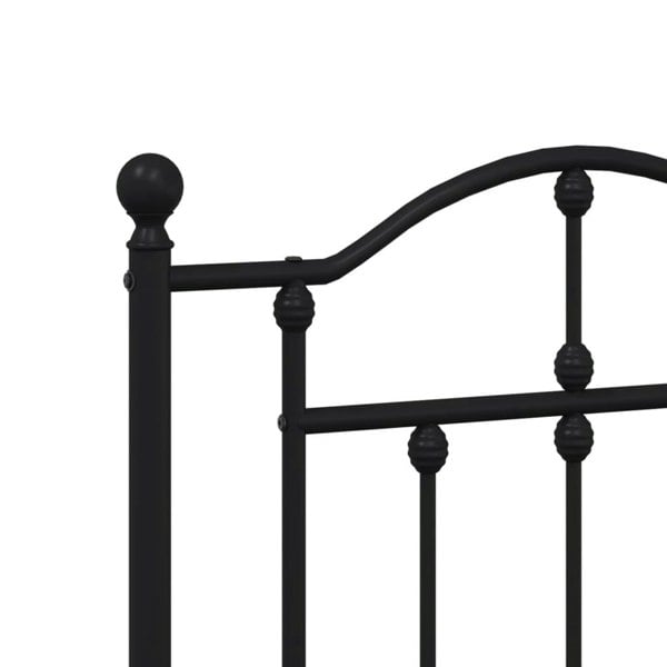 Berkfield Metal Bed Frame with Headboard and Footboard Black 140x190 cm