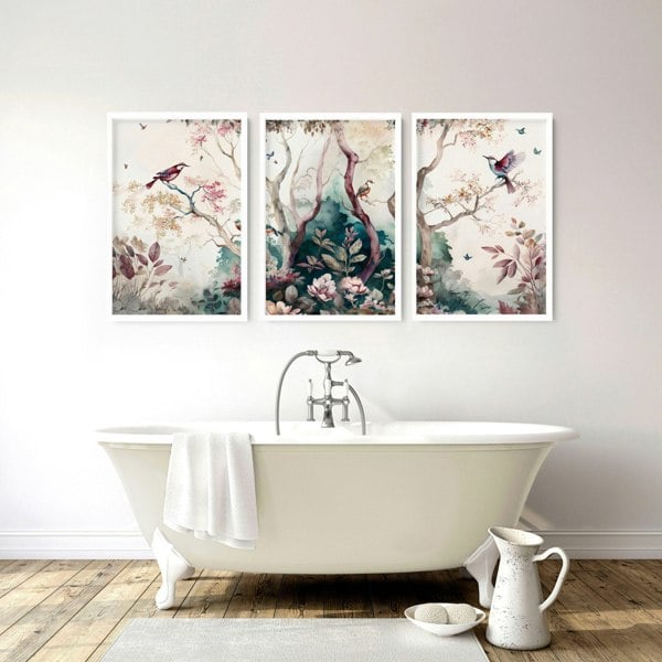 Bathroom Wall decoration | set of 3 Chinoiserie wall prints