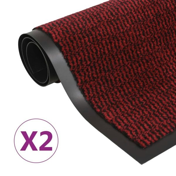Berkfield Dust Control Mats 2 pcs Rectangular Tufted 120x180 cm Red