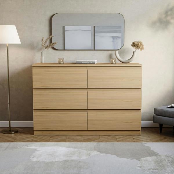 Vida Designs Denver 6 Drawer Chest, Black