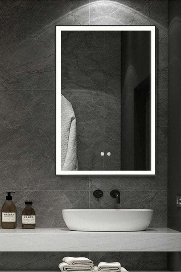 Living and Home 50cm x 70cm Rectangular Anti-fog Bathroom Vanity Mirror Touch Sensor