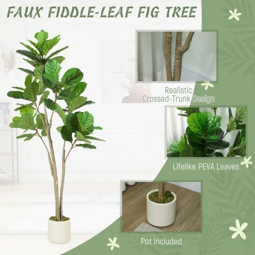 Wyld Haus Laha Artificial Ficus Style Indoor Tree In Green 150cm