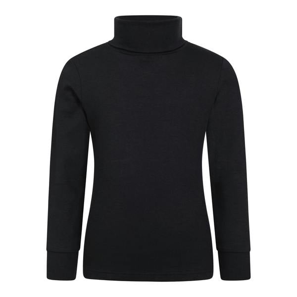Mountain Warehouse Childrens/Kids Meribel Cotton Roll Neck Top - Black - 