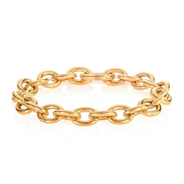 namana Chunky Oval Links Gold Bracelet in Stainless Steel for Women