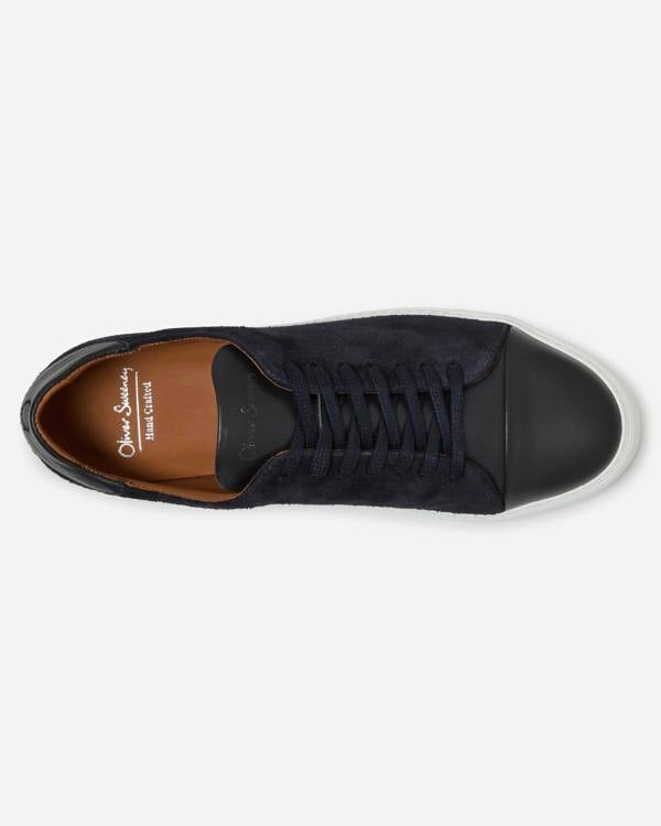 Oliver Sweeney Capelo Calf Suede Mens Cupsole Trainers - Navy