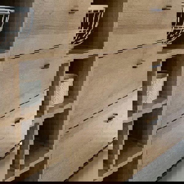 Furniture To Go High Rock (Large) Sideboard in Matt Black/Riviera Oak