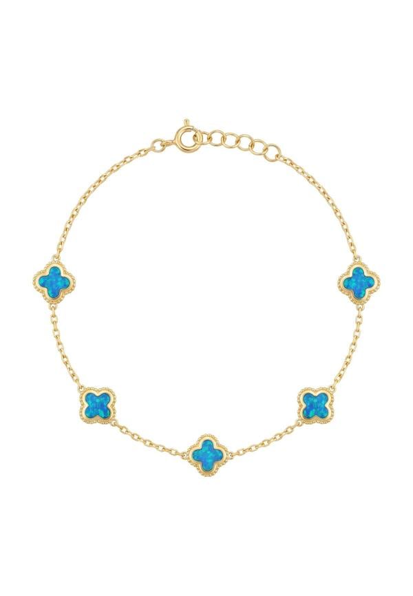 Latelita Clover Flowers Bracelet Blue Opal Gold