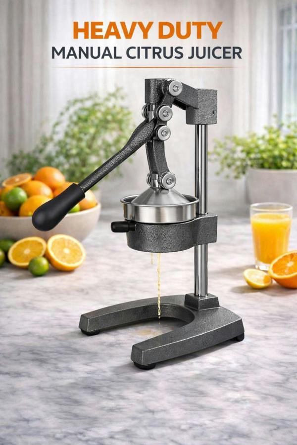 Dyzi Heavy Duty Manual Citrus Juicer Press Cast Iron Lemon Squeezer Grey