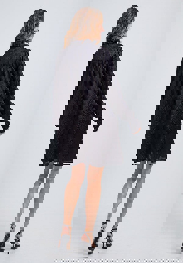 Jacquard Mini Dress in Black