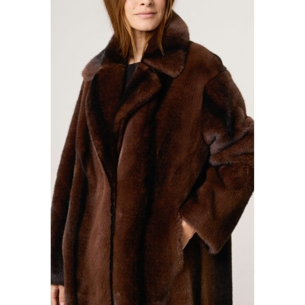 Blue Vanilla Faux Fur Midi Coat