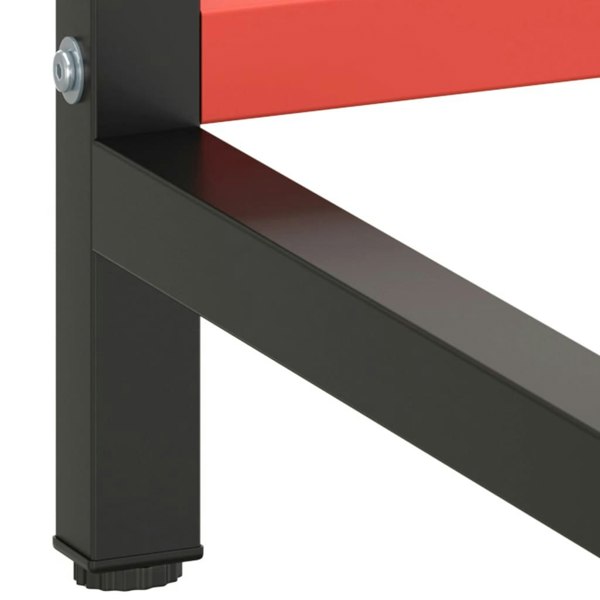 Berkfield Work Bench Frame Matte Black and Matte Red 180x57x79 cm Metal