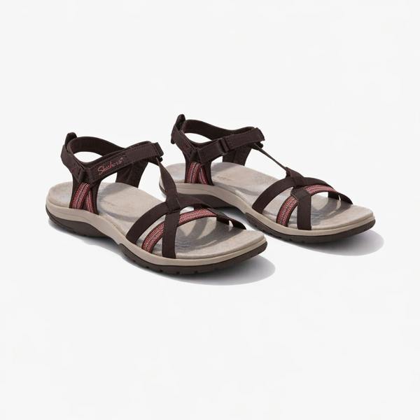 Skechers REGGAE SLIM - SUN ARRAY Cross Strap Sandals Sandals   in  Brown