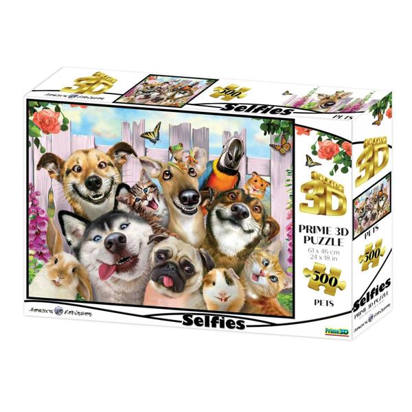 Prime 3D Puzzles Prime 3D Howard Robinson Pet Selfie 500 Piece Puzzle