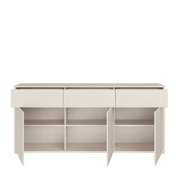 Furniture To Go Alice Springs 3 Door 3 Drawer Sideboard with Push-to-Open Drawers in Sand