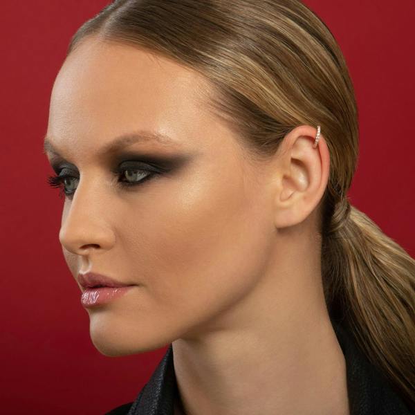 Pair of Rose Gold Ear Cuffs with Cubic Zirconia Stones - namana.london