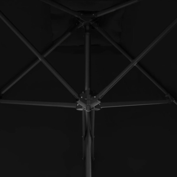 Berkfield Outdoor Parasol with Steel Pole Black 250x250x230 cm