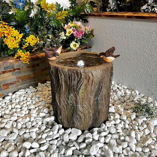Tranquillity Water Features Bird on Log Traditional Water Feature
