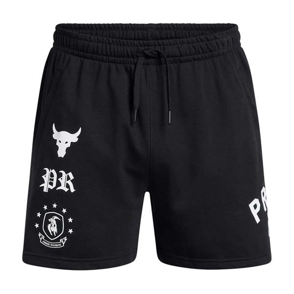Under Armour Mens Project Rock Terrycloth Shorts - Black - 