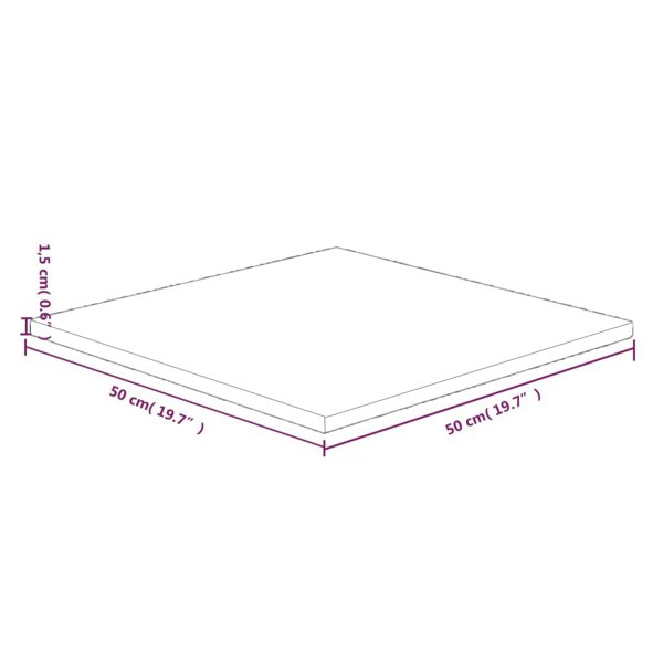Berkfield Square Table Top Dark Brown 50x50x1.5cm Treated Solid Wood Oak