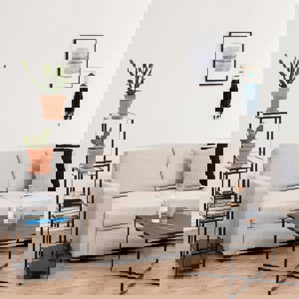 Furniture To Go Seaford Narrow Black Metal Bookcase with 3 Glass Shelves