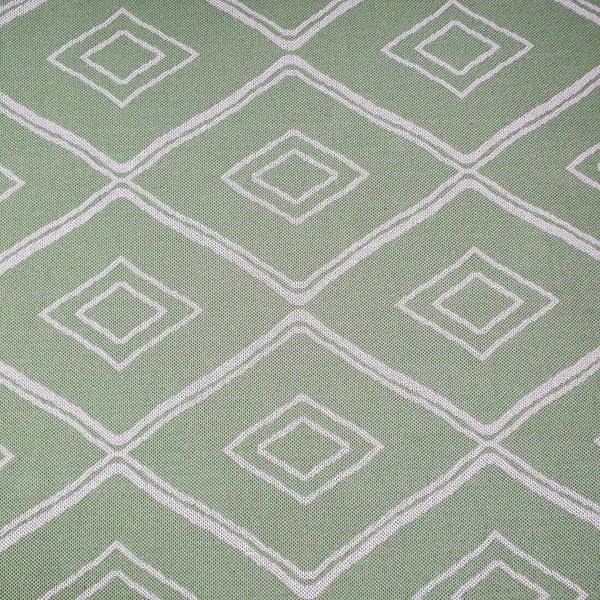 Runner Rug Geometric 100% Cotton Washable Woven Carpet Natural Diamond Patterned Mat - 75x300cm
