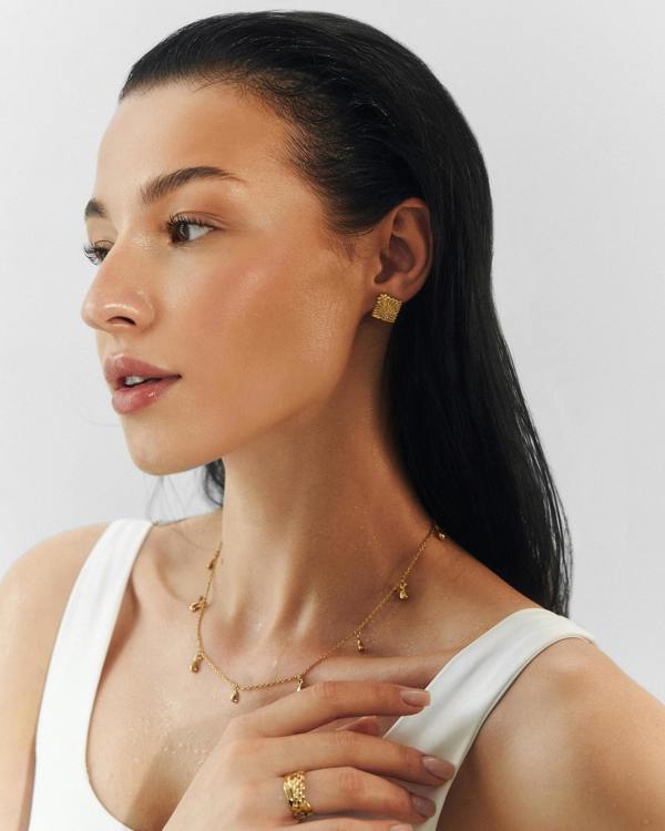Elk & Bloom Dream Drop Chunky Teardrop 14K Gold Choker Necklace