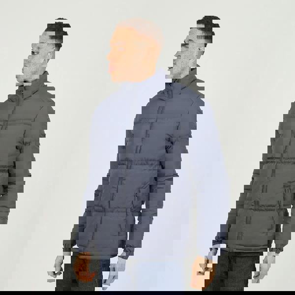 Brave Soul Blue Funnel Neck Padded Jacket - Blue Image 4