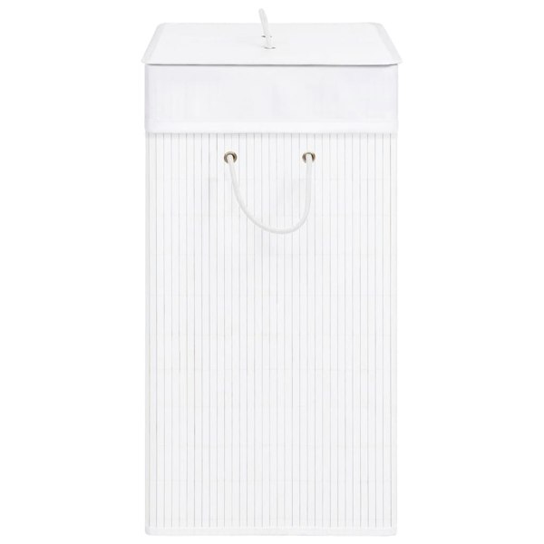 Berkfield Bamboo Laundry Basket White 83 L