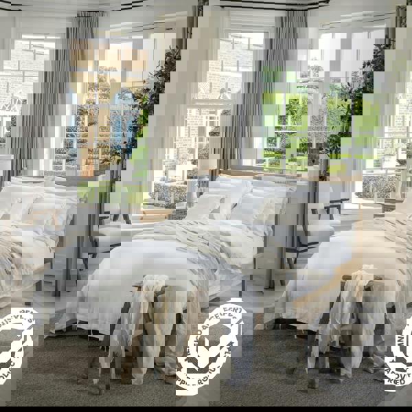 Soak&Sleep White French Linen 40cm Deep Fitted Sheets