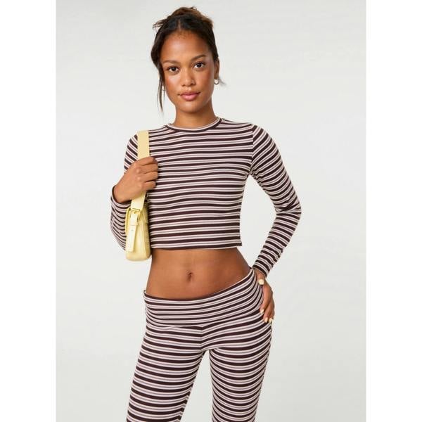 Pink Vanilla Stripe Long Sleeves Top