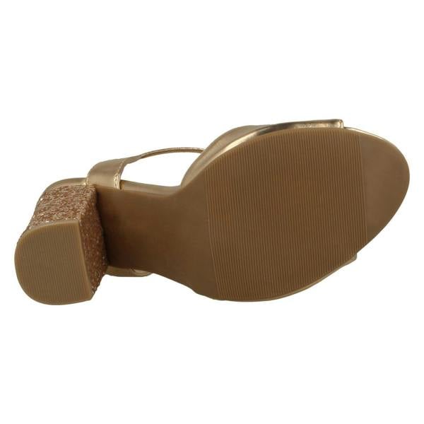 Spot On Ladies Spot On Blocked Glitter Heel Sandals F10919