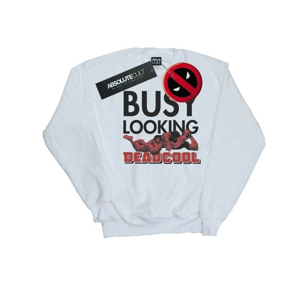 Marvel Mens Deadpool Busy Looking Deadcool Sweatshirt - White