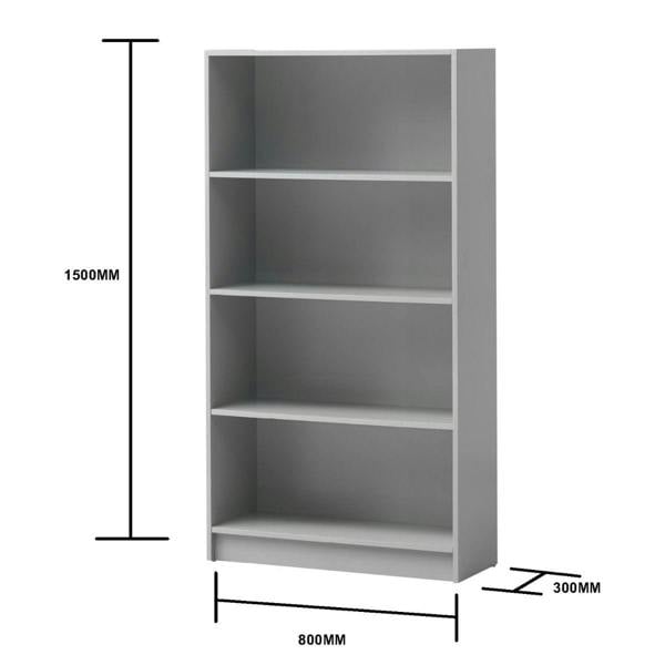 Timber Art Design 4 Tier Bookcase Tall Display Shelving Storage Unit Wood Furniture