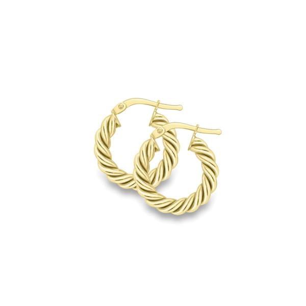 Sarah Layton Twisted Hoop Earrings - 9ct Yellow Gold