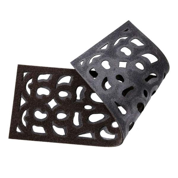 Nicoman Victorian Style Eco-Friendly Rubber Step Mat - Brown - Indoor/Outdoor