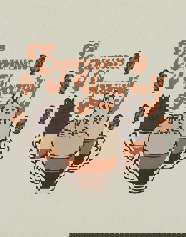 Pusheen Womens Beige Espresso Yourself Short Sleeved T-Shirt