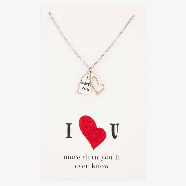 T. H. Baker Sentiments I Heart You Two-Tone Pendant 18544B