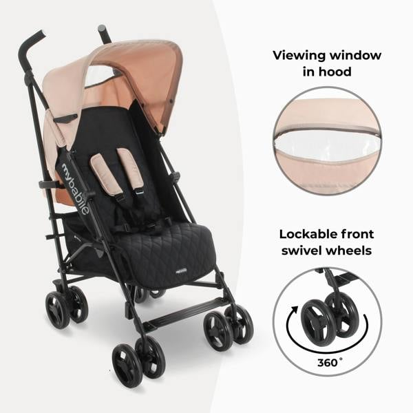 My Babiie MB01 Lightweight Stroller - Quilted Blush Pink