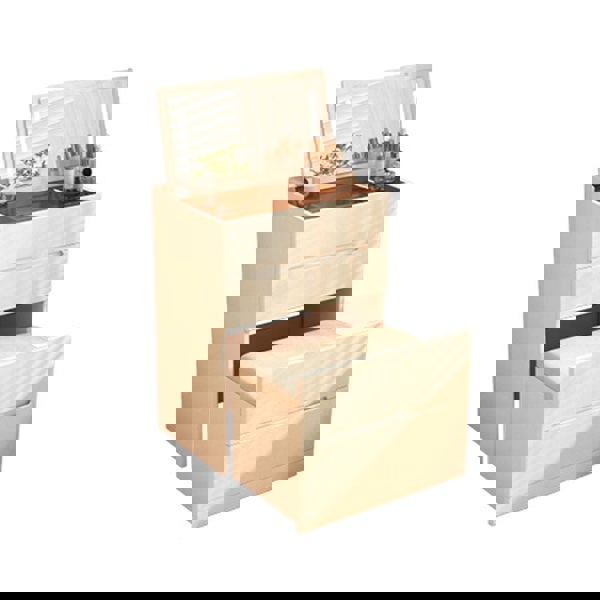 Prudence Dressing Table With Storage Stool, Cream-Rit Concept-Rit Concept