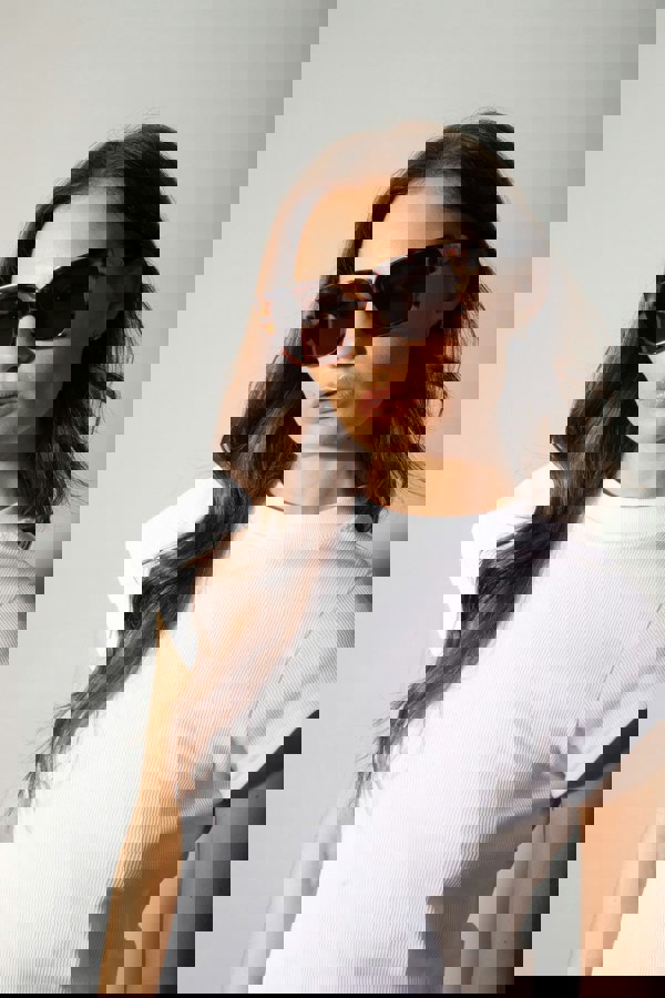 SVNX Tortoiseshell oversized cat eye sunglasses