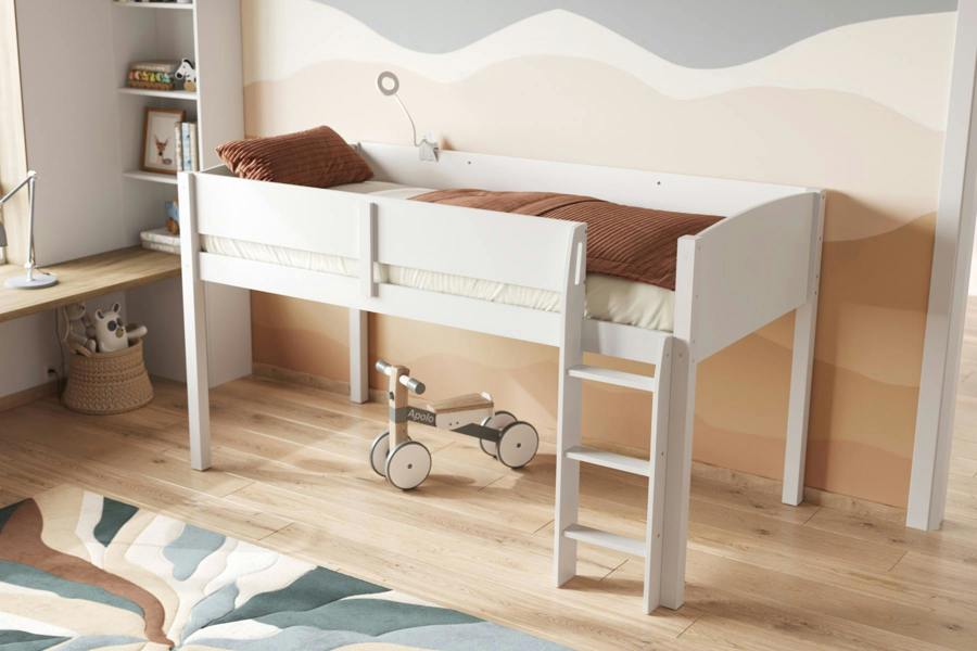 Loop Midsleeper Bed White