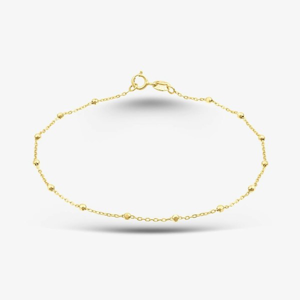 T. H. Baker 9ct Yellow Gold Diamond Cut Ball Trace Bracelet 1.23.7901