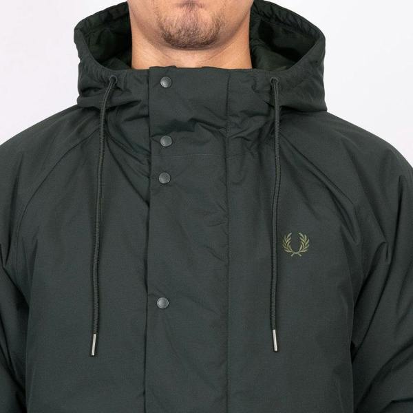 Fred Perry Padded Zip Through Jacket Night Green