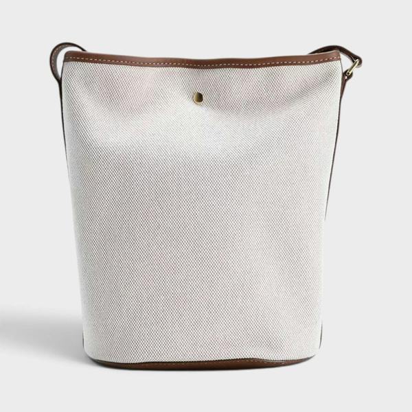 Burberry Roundel Medium Bucket Bag Dark Wheat Beige